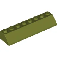 Brick Sloped 45° 2 x 8 / Olive Green
