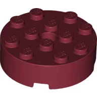 Brick Round 4 x 4 Centre Hole / Dark Red
