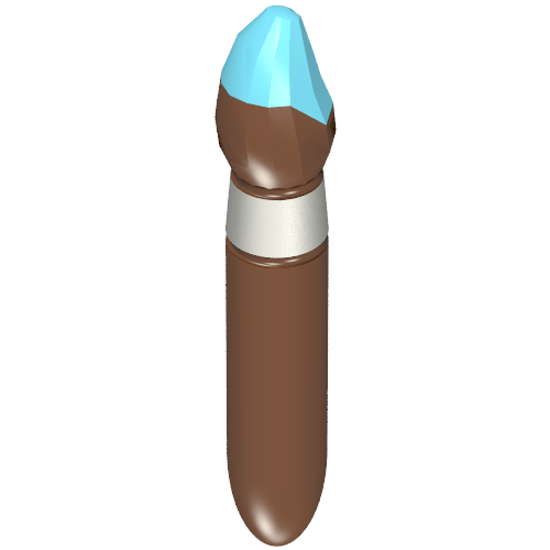 Lego Equipment Paint Brush with Silver Ring and Medium Azure Tip Print