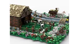 Medieval Cowshed diorama