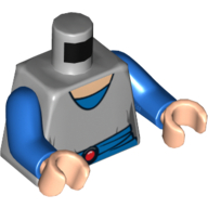 Lego Torso Dress, Blue Undershirt, Blue Sash Belt with Red Buckle Print (Padme), Blue Arms, Light Nougat Hands / Light Bluish Gray