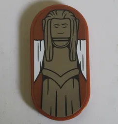 Tile, Round 2 x 4 Oval with Dark Tan Elf Statue with White Wings Pattern (Sticker) - Set 10316