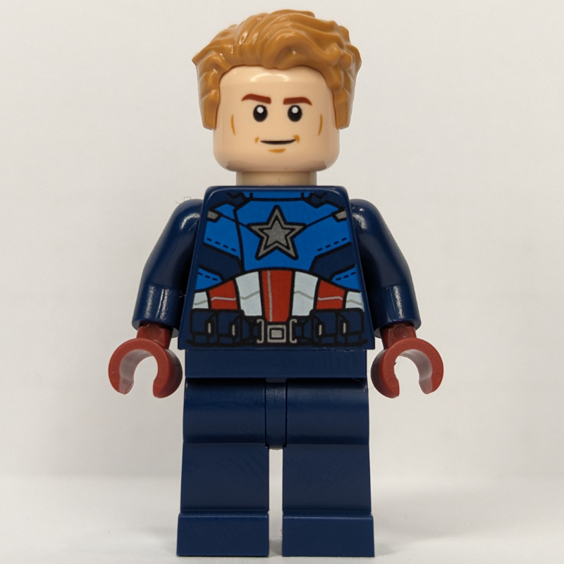 Lego Captain America with Dark Blue Suit, Hair