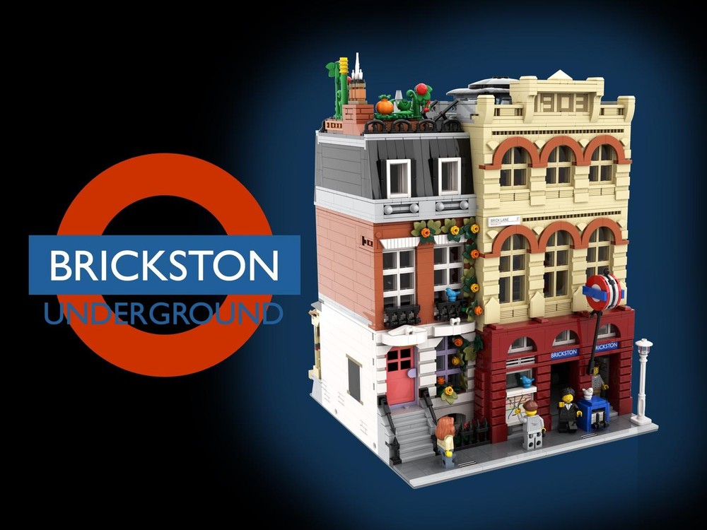 Lego Brickston Underground Modular (Newsagent / Printing Press & London Townhouse)