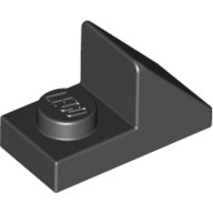 Lego Brick Sloped 45° 2 x 1 with 2/3 Cutout [New Version] / Black