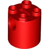 Brick Round 2 x 2 x 2 Robot Body, Axle Holder '+' Orientation / Red