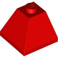 Brick Sloped 45° 2 x 2 Double Convex / Red