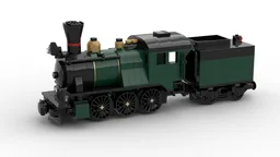 Classic Small Steam Engine Loc DarkGreen