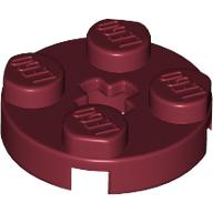 Lego Plate Round 2 x 2 with Axle Hole Type 1 (+ Opening) / Dark Red