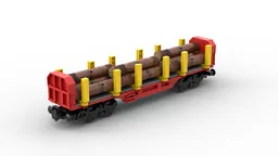 Cargo Wagon: Flatbed with Stanchions and Logs