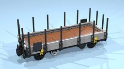 4-Wheel Stake Wagon (SNOT, gray, 8 studs wide)