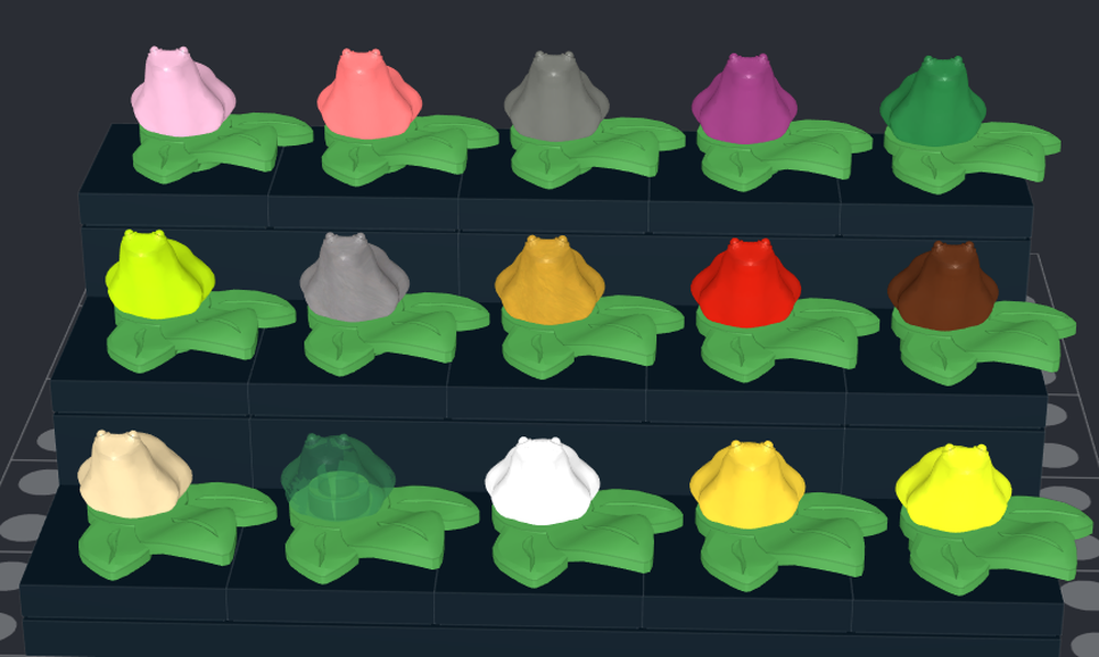 Lego 15 Colors of Frogs Display