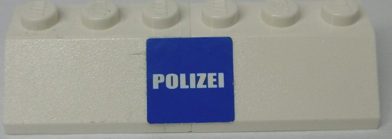 Lego Stickered Assembly 6 x 2 x 1 with 'POLIZEI' on Blue Background Pattern (Sticker) - Set 7245