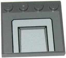 Tile, Modified 4 x 4 with Studs on Edge with Light Bluish Gray Panels Pattern (Sticker) - Set 75019