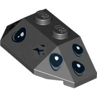 Brick Wedged, Sloped 45° 2 x 4 Triple with Spider Eyes Print / Black