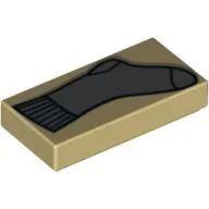 Tile 1 x 2 with Sock Print / Tan
