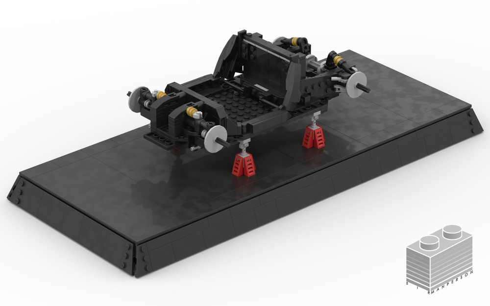 Lego Mid-engine supercar chassis - for 16/17 wide scale