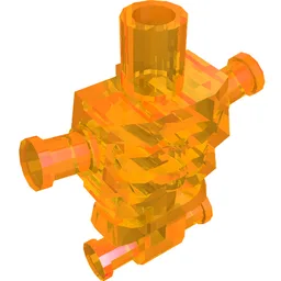 Torso Skeleton, Angular Rib Cage, Plain / Trans-Orange
