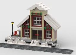 Winter village train station