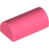 Lego Brick Curved 1 x 2 x 2/3 Double Curved Top, No Studs / Coral