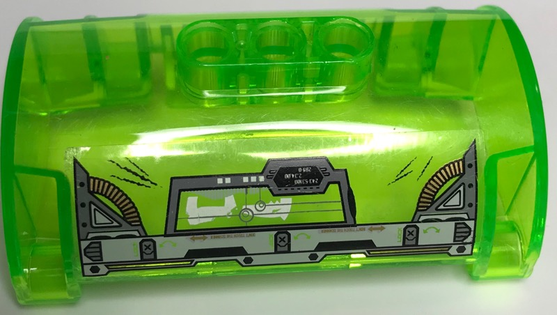 Lego Cylinder Half 3 x 5 x 8 with Pin Holes with 'LOCK', Pipes and Trapezoid on Left Pattern (Sticker) - Set 44019