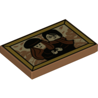 Lego Tile 2 x 3 with Lily & James Potter Photo print / Medium Nougat