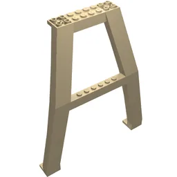 Support Crane Stand Double with Studs on Cross-Brace / Tan