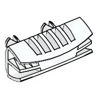 Grille 1 x 4 [Two Pins] / White
