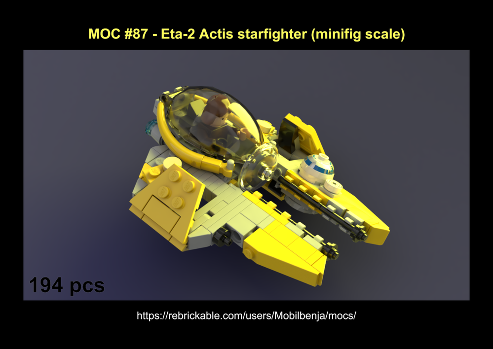Lego Eta-2 Actis starfighter / Anakin Skywalker's Jedi interceptor (minifig scale)