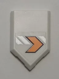 Tile, Modified 2 x 3 Pentagonal with Orange Arrow Model Left Side Pattern (Sticker) - Set 70348
