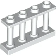 Fence Spindled 1 x 4 x 2 [4 Top Studs] / White