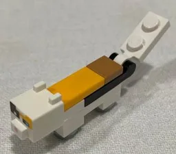 Minecraft Cat, Calico (Dark Azure and White Eyes) - Brick Built