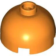 Brick Round 2 x 2 Dome Top, Hollow Stud / Orange