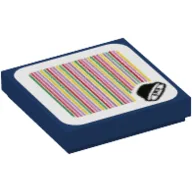 Tile 2 x 2 with Buzzy Beetle and Barcode Print (Sticker) / Dark Blue
