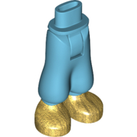 Lego Minidoll Hips and Baggy Trousers with Pearl Gold Shoes / Medium Azure
