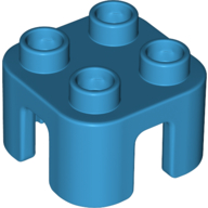 Lego Duplo Chair with no Back / Stool / Dark Azure