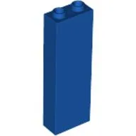 Brick 1 x 2 x 5 with Blocked Open Studs and Bottom Stud Holder with Asymmetric Ridges / Royal Blue