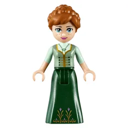 Anna - Sand Green and Dark Green Dress, Open Mouth