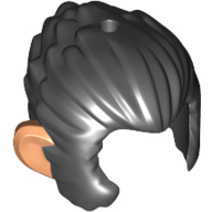 Lego Hair and Sideburns, with Nougat Ears Print / Black