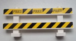 Fence 1 x 8 x 2 2/3 with Black 'POLICE' on Black and Yellow Danger Stripes Pattern (Stickers) - Set 60007