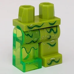 Hips and Lime Left Leg, Trans-Bright Green Right Leg with Dark Green Slime Print / Lime