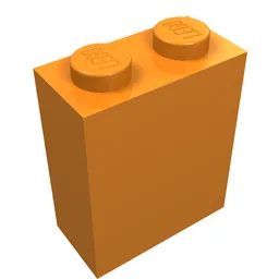Brick 1 x 2 x 2 with Inside Stud Holder / Orange