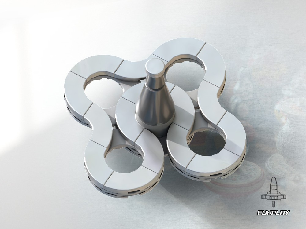 Lego Spinning Top #07 Geometric - Silver