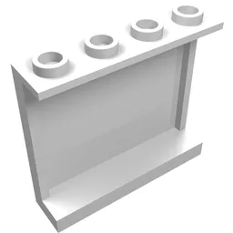 Panel 1 x 4 x 3 [Side Supports / Hollow Studs] / White