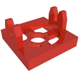 Magnet Holder Tile 2 x 2 - Tall Arms with Deep Notch / Red