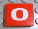 Tile 2 x 2 with Number  0 White on Red Background Pattern (Sticker) - Set 8280