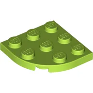 Plate Round Corner 3 x 3 / Lime