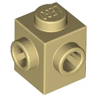 Brick Special 1 x 1 with Studs on 2 Adjacent Sides / Tan