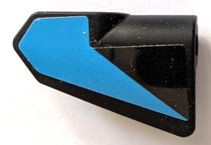 Lego Technic, Panel Fairing # 7 Very Small Smooth Short, Side A with Dark Azure Tapered Stripe Pattern (Sticker) - Set 42162