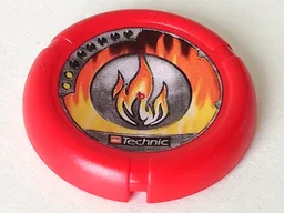 Large Figure Throwing Disk, Torch / Fire, 2 Pips, Flame Logo Print